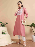 Load image into Gallery viewer, Pink Berlin Embroidered Anarkali Kurti