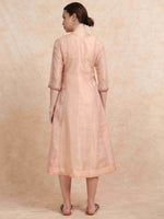 Load image into Gallery viewer, Peach Tissue Silk Fancy Embroidered Anarkali Kurti