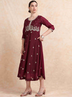 Load image into Gallery viewer, Beige Berlin Embroidered Anarkali Kurti