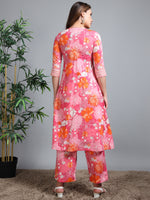 Load image into Gallery viewer, Pink Summer Bloom Cotton Kurti Set