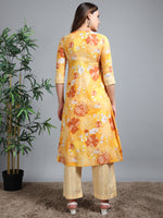 Load image into Gallery viewer, Yellow Summer Bloom Cotton Kurti Set