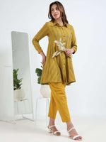 Load image into Gallery viewer, Mustard Cotton Printed Handloom Co-ord Set