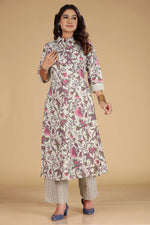 Load image into Gallery viewer, Floral Printed Cotton Flex A-Line Co-Ord Set