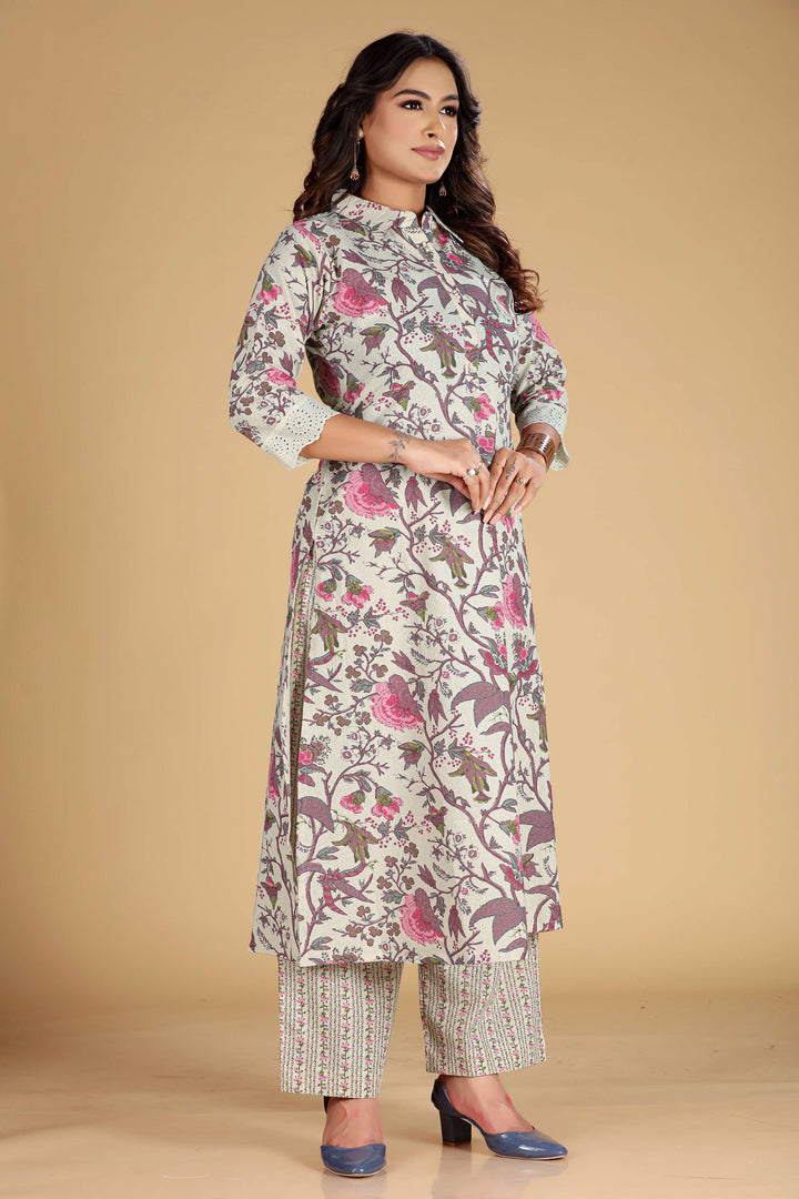 Floral Printed Cotton Flex A-Line Co-Ord Set