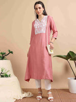 Load image into Gallery viewer, Pink Berlin Embroidered Anarkali Kurti