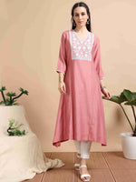 Load image into Gallery viewer, Pink Berlin Embroidered Anarkali Kurti