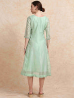 Load image into Gallery viewer, Mint Green Tissue Silk Fancy Embroidered Anarkali Kurti
