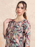 Load image into Gallery viewer, Multi Floral Digital Print with Lace work A-line Kurti
