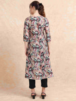 Load image into Gallery viewer, Multi Floral Digital Print with Lace work A-line Kurti
