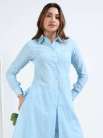 Load image into Gallery viewer, Sky blue Cotton Printed Handloom Co-ord Set