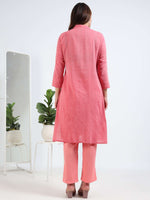Load image into Gallery viewer, Pink Cotton Printed Handloom Co-Ord Set